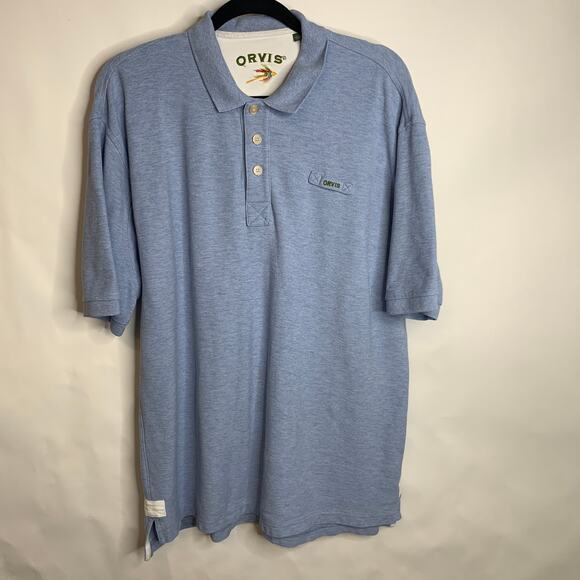 Orvis Blue Polo Shirt Sz Large Tall - Picture 1 of 6